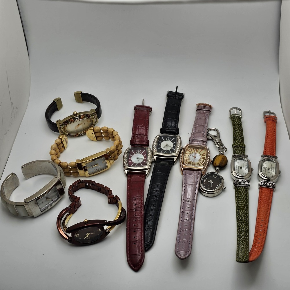 Avon Lot of 10 Various Women's Fashion Watches Stainless Steel Backs